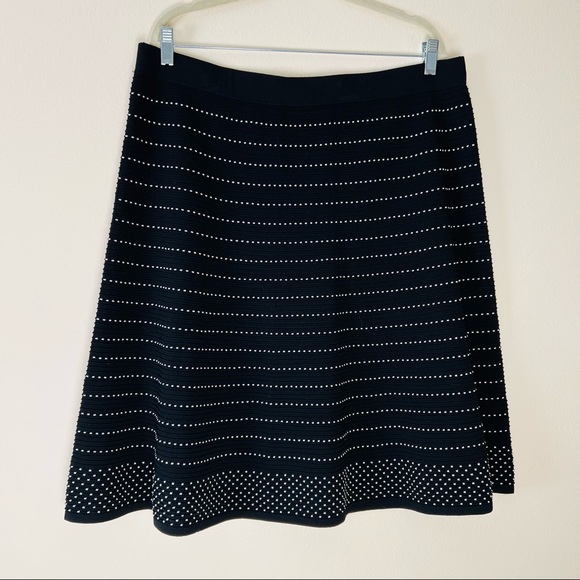 Calvin Klein midi skirt office black striped - Picture 5 of 6